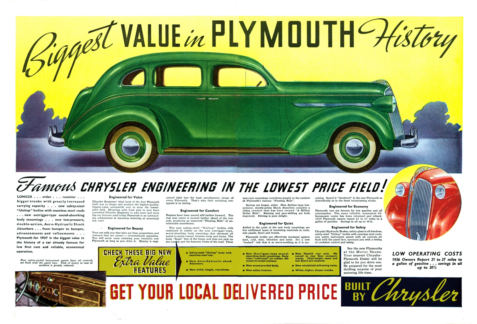 1937 Plymouth Auto Advertising